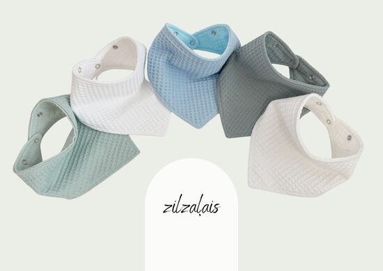 Vafeļauduma laces - 5 gb, zilzaļais